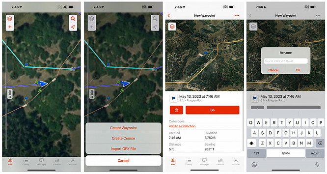 Create waypoint with the Explore App