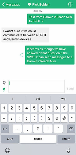Garmin inReach Mini Messaging