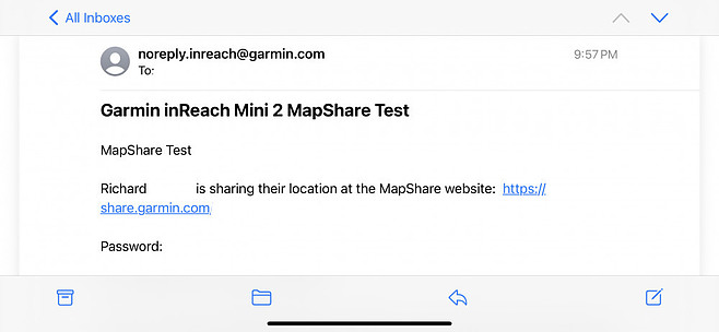 Garmin MapShare Email