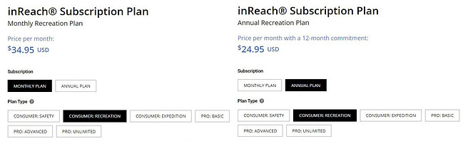 inReach Recreation Plan Subscription