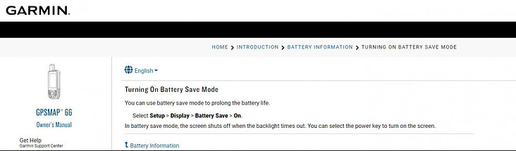 Turning on Battery Save Mode