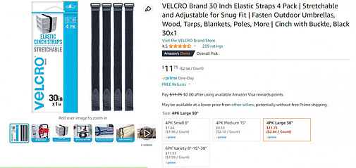 Velcro 30 Inch Elastic Straps
